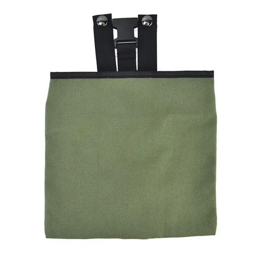 Foraging Bag Canvas Foldable Portable Thick Unique Simple Appearance Belt Fruit Picking Pouch for Outdoor CampingMilitary Green