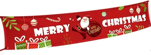 Christmas Decoration Banner, Merry Christmas Banner, Red Merry Christmas Banner, Merry Christmas Banner for Indoor and Outdoor