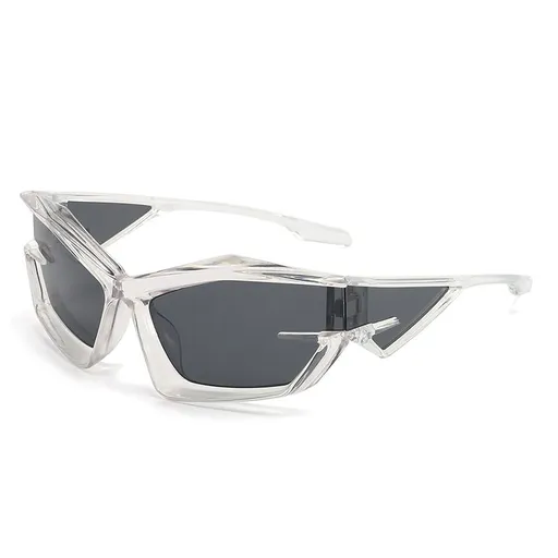 Trendy Wrap Around Sunglasses for Men Women Fashion Cool Sport Stylish Cat Eye Sun Glasses Glasses Alien Space Shades