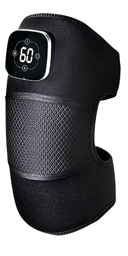 Heated Knee Brace Wrap with Vibration and Heat Therapy in Black, 51cm