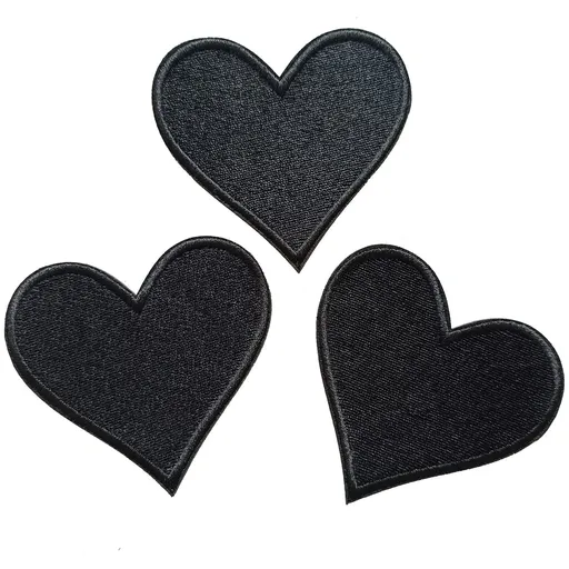 10 pcs Black Heart Embroidered Iron on Patches for Clothing Jackets Backpacks 2.36x2.5 inch, for Clothing, Uniform, Hats, Backpacks, Jackets, Pants, & Accessories