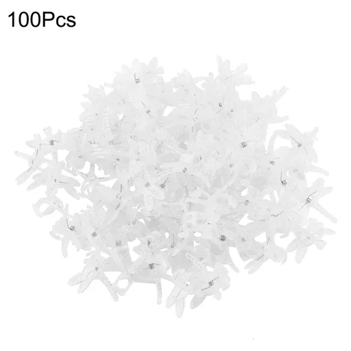 100Pcs Garden Tools Stem Clips Grow Upright Orchid Plastic Mini Stalks Flower Transparent