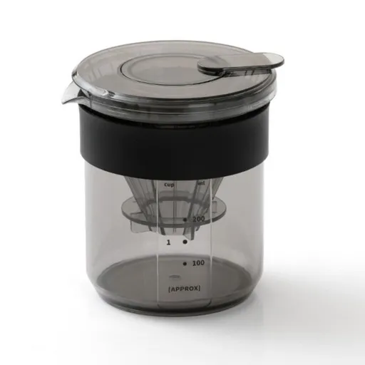 Portable 3-in-1 Pour-Over Coffee Set Collapsible Travel Coffee Cup with Silicone Heat-Insulating Ring and Graduated Measurements