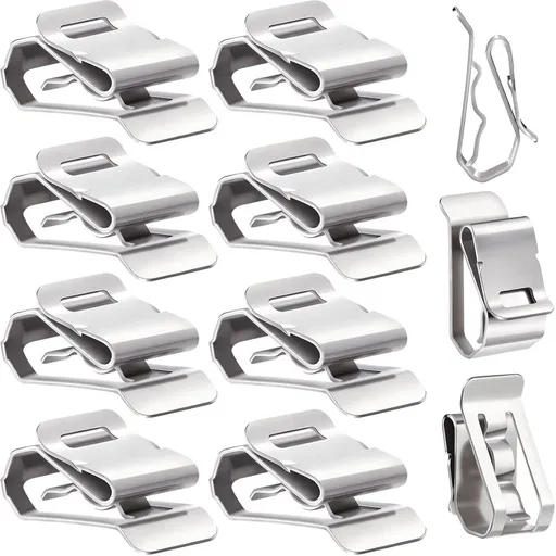 Package of 100 Stainless Steel Cable Clips, for PV Wiring Boat Cable Boat Trailer, 0.2 Inch to 0.3 Inch in Rope Capacity Silver