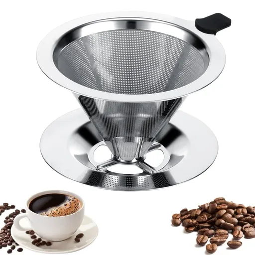 Reusable Stainless Steel Coffee Filter, Durable and Easy to Clean, Eco-Friendly for Brewed Coffee, 10CM