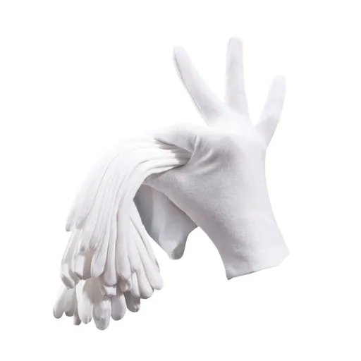 12 Pairs Cotton Work Gloves Breathable Knit L Black XL White - XL