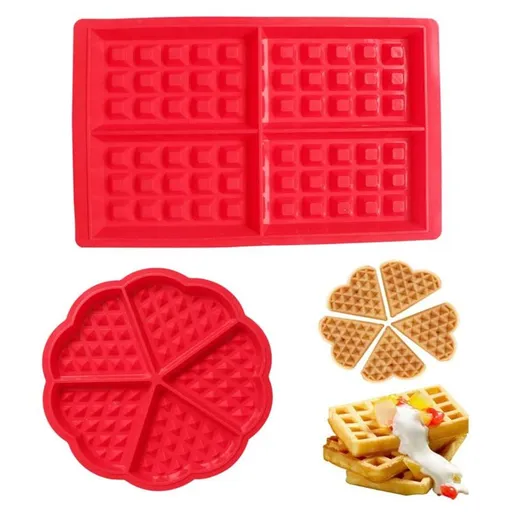 Waffle Mold Silicone Waffle Silicone Mold Muffin Pans Molds Cake Chocolate Pan Baking Tray Mold for Waffle Cake Chocolate Craft