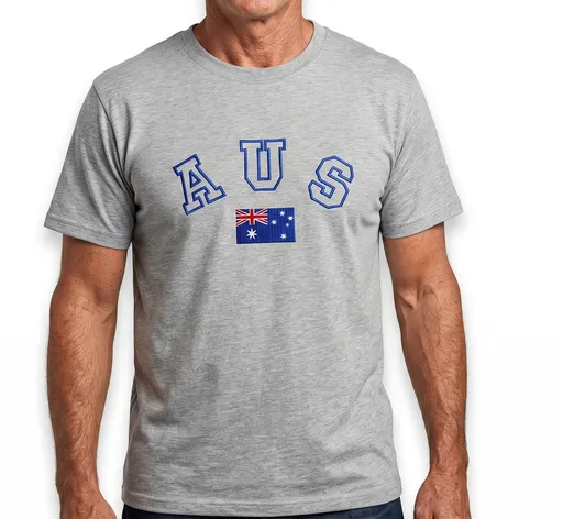 Mens Australia T Shirt Australia Day Cotton Blend Souvenir - Grey