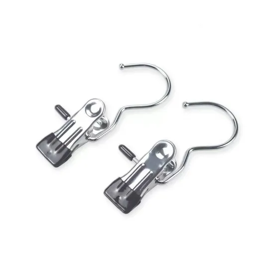 6PC Clothes Pins, Hangers with Clips, Stainless Steel Hanger Clips, Hanger Hooks for Closet, Travel, Socks, Bags