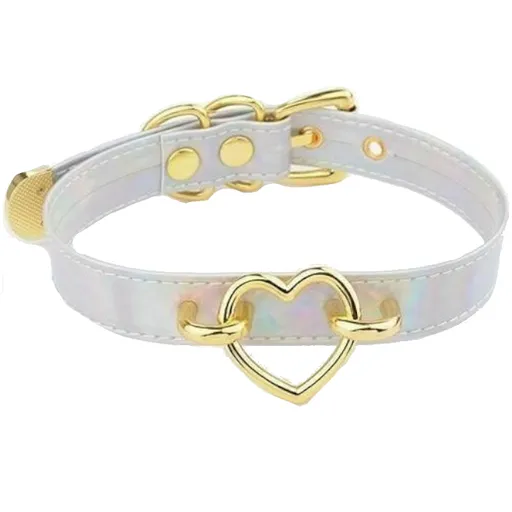 House Of Dasein Bdsm Heart Choker Collar Submissive Symbolic Jewelry Kink Fetish - Lasergold