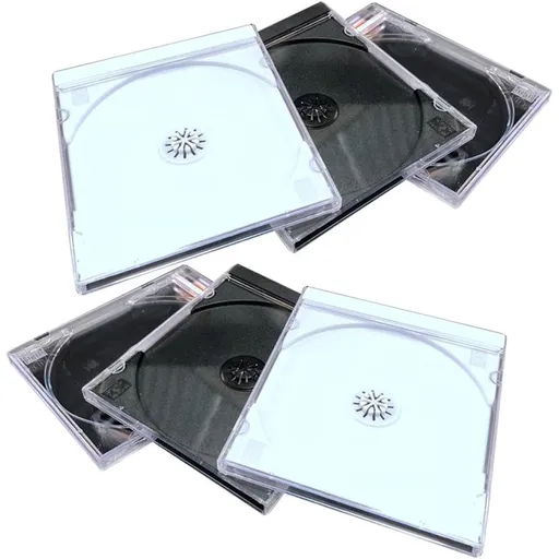 6pcs Standard 14mm Empty Single DVD Cases PP Disc Holder Box - Assorted Colors for CD Storage