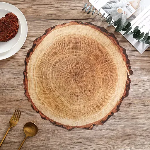 Tree Stump Coasters 6 Pack Place Mats Table Mats for Dining Table Plastic Set