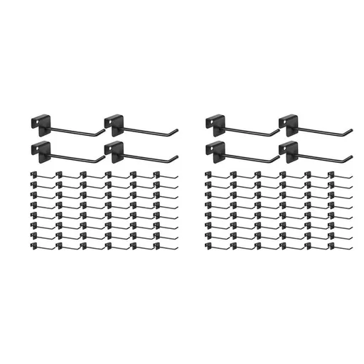 96 Pcs Gridwall Hooks 4 Inch Black Metal Panel Hook Hanger Square Tube Hooks Cubicle Coat Hook Peg Hooks