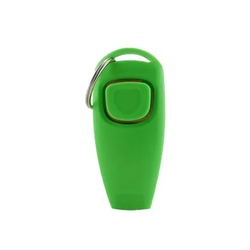 Dog Whistle and Clicker Set for Training Stop Barking Obedience Tool Combo - Emerald Green