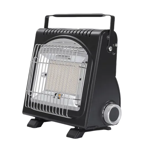AMZ 1700W 2-in-1 Portable Outdoor Camping Butane Gas Heater Stove Steel Iron Aluminium Metal Manual Application for Travel