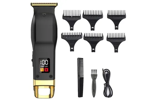 Rechargeable Men Hair Clipper Wet Dry Use for Home Dorm Barber Shop-Gold