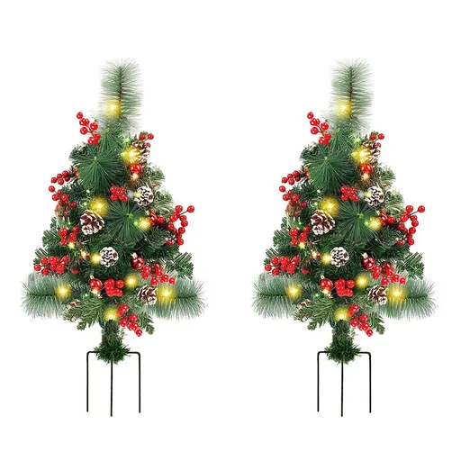 Solar Christmas Tree Garden Stake Lights Outdoor Christmas Tree Lighted Yard Decorations