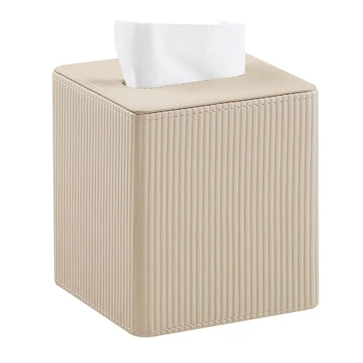 Leather Tissue Box Cover Square Tissue Box Holder for Bathroom Vanity Countertop Night Stands Bedroom Office Desk,Modern Tissue Decorative Organizer with Magnetic Closure（Only tissue box）