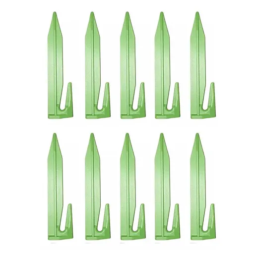 10pcs Ground Peg Lawn Mower Boundary Fixing Stakes Heavy Duty Garden Nails - Green