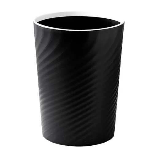 Plastic Small Trash Can,Garbage Container Basket,Bathroom Trash Can,Slim Waste Basket,Round Garbage Can,Plastic Trash Bin For Kitchen,Dorm,Bedroom,Office,Living Room,Study,Compact Spaces(Black S)