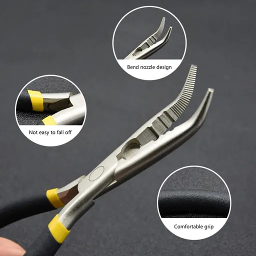 Multi-Purpose Stainless Steel Pliers -Hook Removal Line Cutting Pliers For Fishing Crafts With Bent Or Straight Nose Fishing