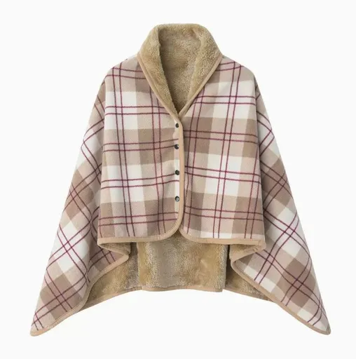 Brown and White 100*140cm Japanese-Style shawl blanket Ultra-Soft Blanket - Thick Polyester Throw for Sofa, Bed, Office, Cozy Nap Blanket for Winter & All Seasons