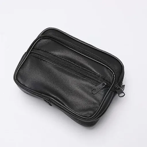 Men's Genuine Leather Belt Wallet Bag Pouch Waist Bag Loop Card Holder
