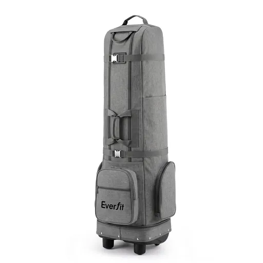 Everfit Golf Travel Bag Flight Cover Foldable Soft Case Wheels Grey