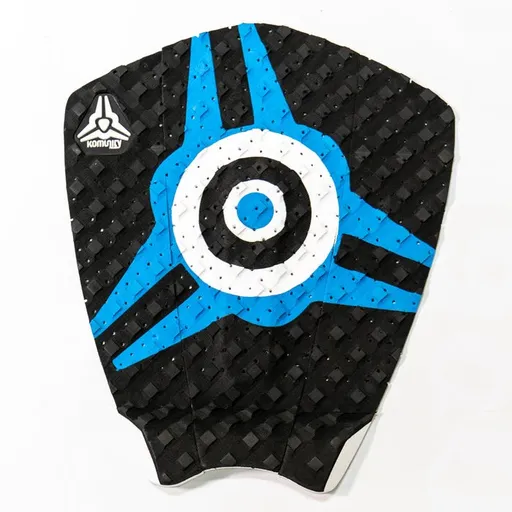 Surf Board Grip Pad 3 Piece Tail Pad Flat Design 20mm Kick Blue