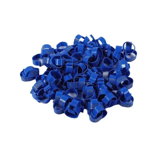 100X 001-100 Digital Numbered Bird Leg Band Rings Clip For Pigeon Parrot Poultry - Dark Blue