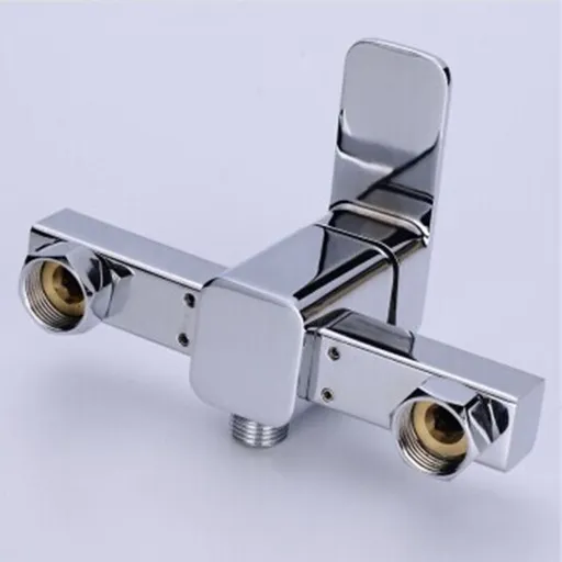 Stainless Steel Bathroom Shower Tub Faucet Wall-Showering Wall-Mounted Shower Valve Faucet Single Lever Cold and Hot Water Tap