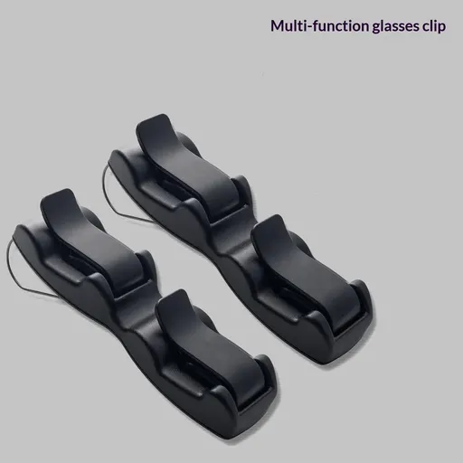 Sunglass Holder for Car Visor - Eyeglass Car Mount with Double-Ends Sunglasses Holder Organizer, Universal Car Sunglass Holder Clip, Suitable for All Size Eyeglasses (2 Pack Black）