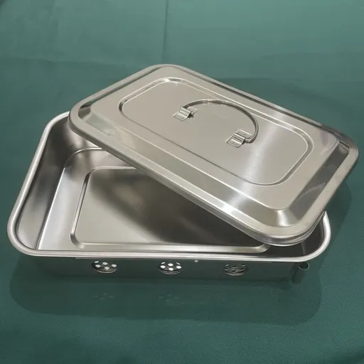 Jinbokang Stainless Steel Sterilization Box Surgical... 9 inch with hole [201 stainless steel]]