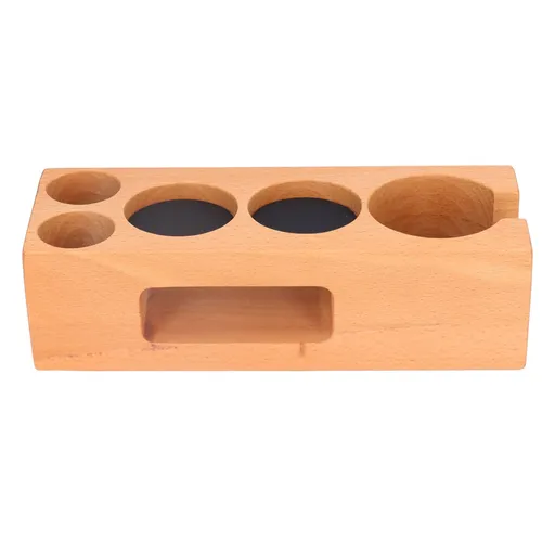 Wood Coffee Filter Tamper Holder Multifunction Wooden Coffee Tamper Mat for 2.3in Coffee Machine Handle Bracket