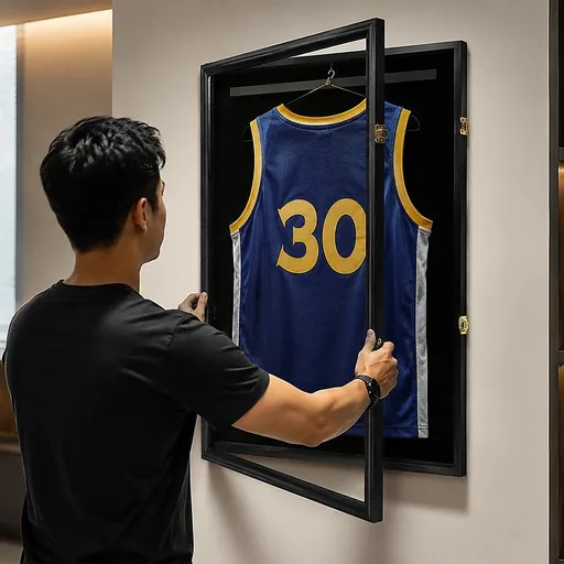 Wall Mounted Lockable Jersey Display Case 80cm Sports Memorabilia Storage Box For Football And Basketball Shirts