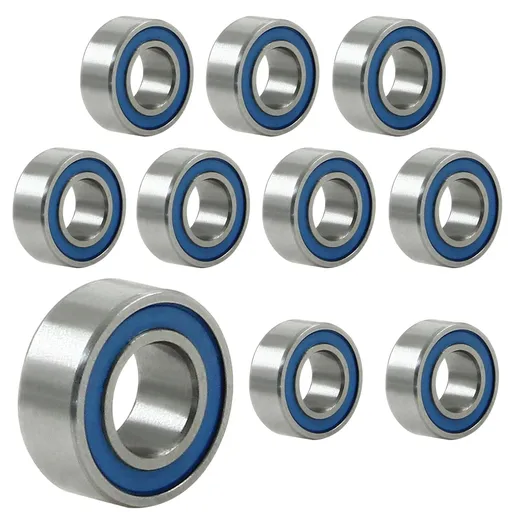 10 Pack MR105-2RS Ball Bearings, Bearing Steel and Double Rubber Sealed Miniature Deep Groove Ball Bearings, ID 4mm OD 9mm