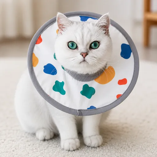 Milk Pattern Soft Waterproof Elizabethan Collar for Cats & Dogs L Size - Adjustable Anti-Licking Recovery Cone After Surgery