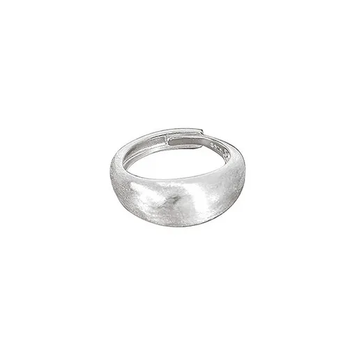 Silver Handmade Wide Convex Band Ring, Classic Semi-Shiny Finish Wrap Band, Can fit Also as Thumb ring, Gift for Her