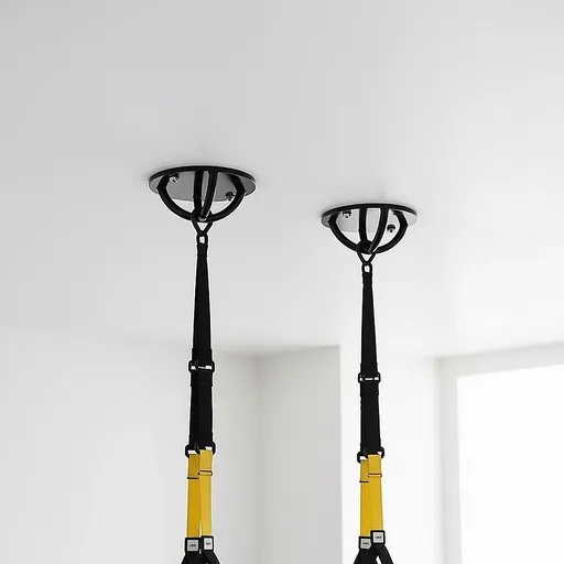 Pair of Black Wall Anchor Mounts for Battle Ropes and Suspension