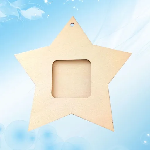 DIY Wooden Photo Holder Beige Star Design for Artistic Display 10Pcs