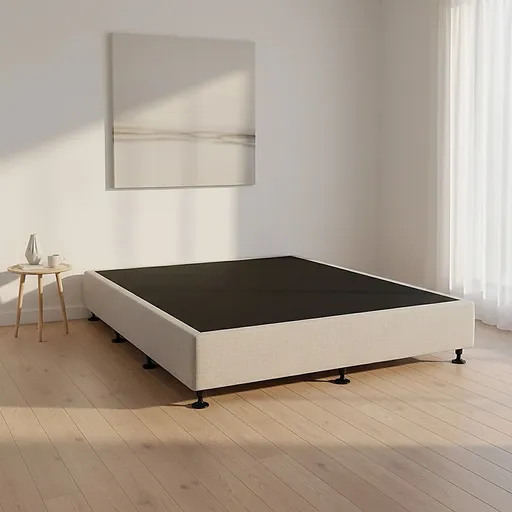 Palermo King Single Ensemble Bed Base Platinum Light Grey Linen Fabric