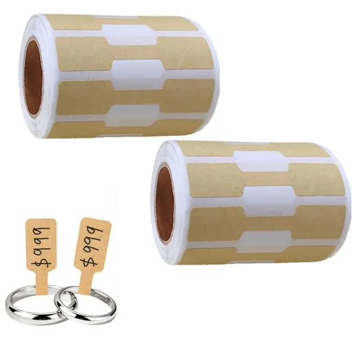 1000Pcs Jewelry Price Tags Stickers, Self Adhesive Jewelry Price Sticker Ring, Pricing Stickers for Rings, Bracelets, Necklaces, Crafts(Brown)