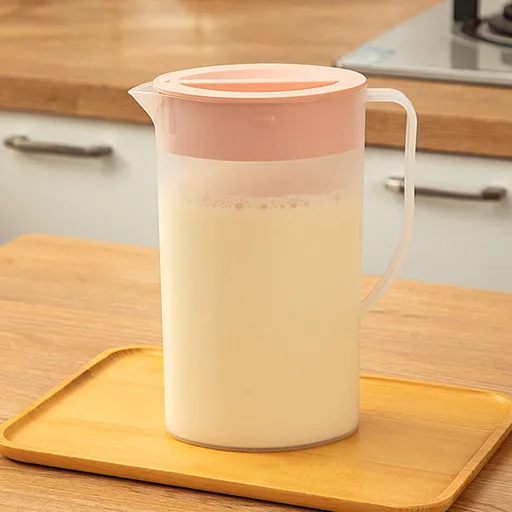 Water Pitcher with Lid, 2 L Plastic Pitcher for Tea & Juice Water, Hot/Cold Water Jug, Tea Pitcher, Juice Pitcher, 13.5 x 7.2 x 4.7 Inch Z-8-Pink