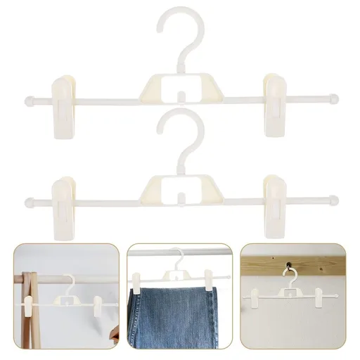 5-Pack Plastic Adjustable Pants Clip Hangers for Efficient Clothes Drying and Home Organization
