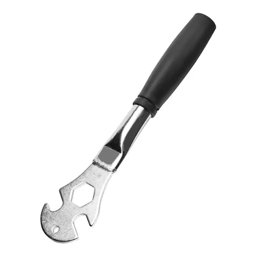 Bicycle Pedal Wrench Heavy Duty Handle - Road Bike Pedal Removal Spanner Tool - Long Handle 15/24mm silver