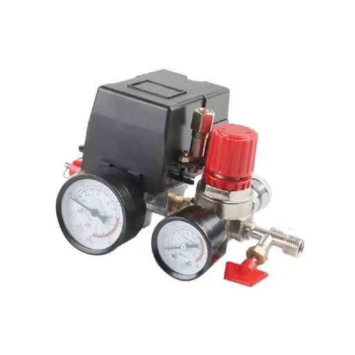 Air Compressor Pressure Switch W/Valve Control Regulators Gauge 90-120PSI 4 Port Safety Valve