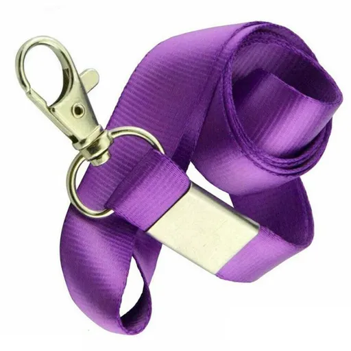 Neck Strap with Clip for ID Badge Name Tag Card Holder Lanyard - Dark Purple