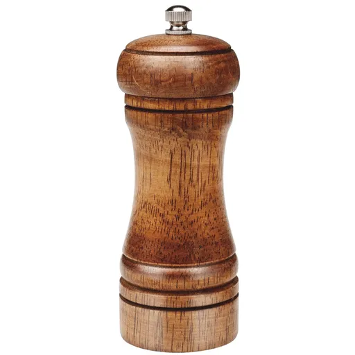 Wood Pepper Grinder Pepper Mill, Adjustable Coarseness 5.5 Inches Retro Style Wooden Peppermill, Ceramic Grinding Mechanism Salt