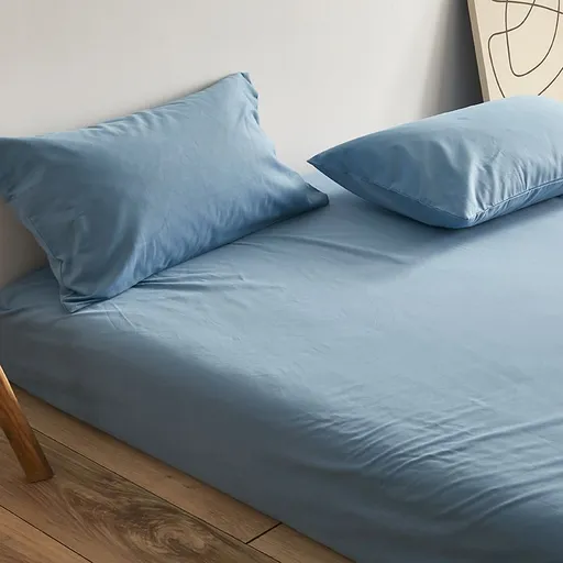 Poem snack Moon Fitted Sheet 100 Cotton Brushed Jazz Blue Fitted Sheet 150*200 * 25cm