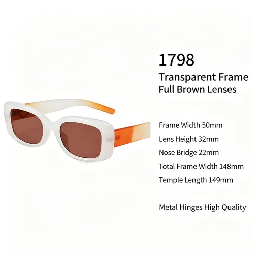 Clear Frame Full Tea Lens Cat Eye Sunglasses UV400 Protection, Lightweight No-Makeup Friendly Wear, Nice Christmas Present